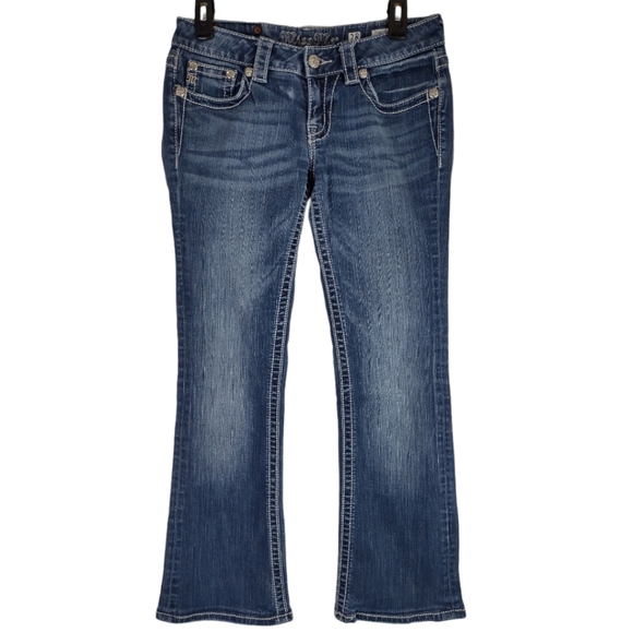 Miss Me Jeans JP5533B Boot Cut Size 28X28 DK 133 Cross Flap Pockets Low Rise - Picture 2 of 15